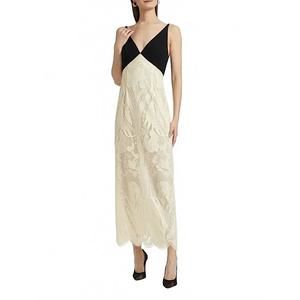 NEW LELA ROSE v neck sheath dress in black/ivory